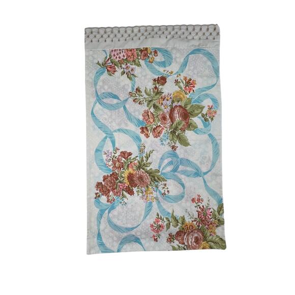 Vintage One Springmaid Standard Pillow Case Wondercale Floral Eyelet Ribbon - Picture 5 of 10